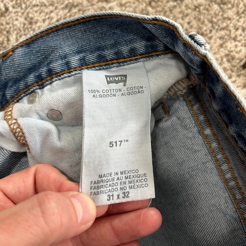 Levi’s 517 Jeans 30x32 Blu Bootcut Denim Abbigliamento da Lavoro Skate 100% Cotone Y2K - Foto 5 di 10