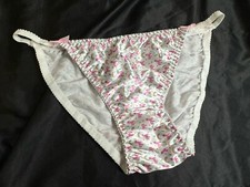 Handmade Shiny satin string bikini panties Satin Gusset Unicorn Rainbow XL