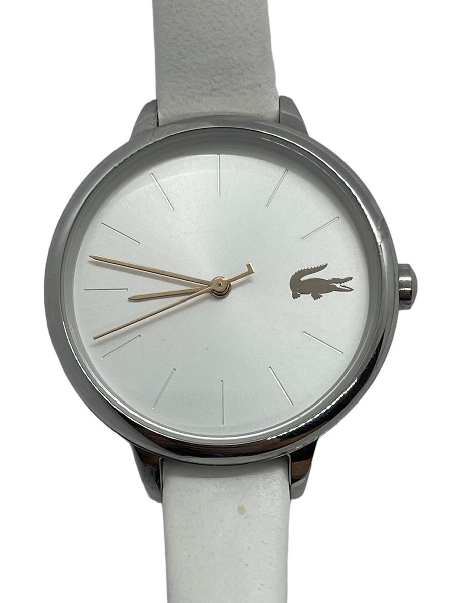 Lacoste Cannes Women's Quartz Stainless Steel and Leather Strap Casual Watch, Color: White (Model: 2001159)並行輸入品