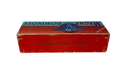 Juego Doble Seis Dominó Magna Nº225 Vintage Caja Original Hecho en EE. UU. 28 Piezas - Imagen 4 de 11