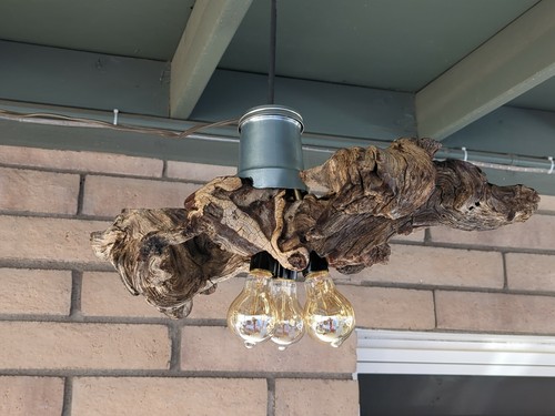 Rustic Western Mesquite Wooden Chandelier/ Light - Picture 1 of 11