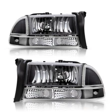 For 97-04 Dodge Dakota 1998-2003 Dodge Durango Black Housing Headlights LH+RH