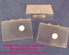 3 Pre-Owned Magnetic Acrylic Plexiglass Retail Angled Sign Display Holder G2