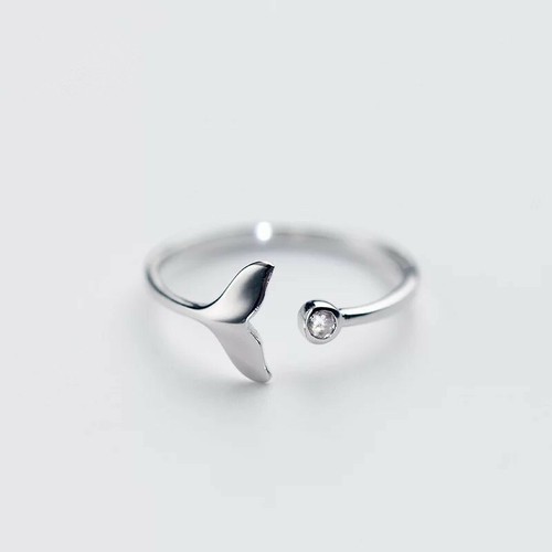 Genuine 925 Sterling Silver Solid Whale Mermaid Tail Plain Band Ring Adjustable - Picture 3 of 11
