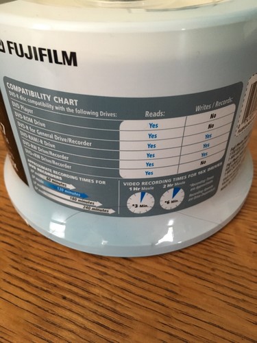 Fujifilm 50 Pack DVD-R 4.7 GB 16x Speed 120 Minutes Sealed Spindle - Picture 2 of 3