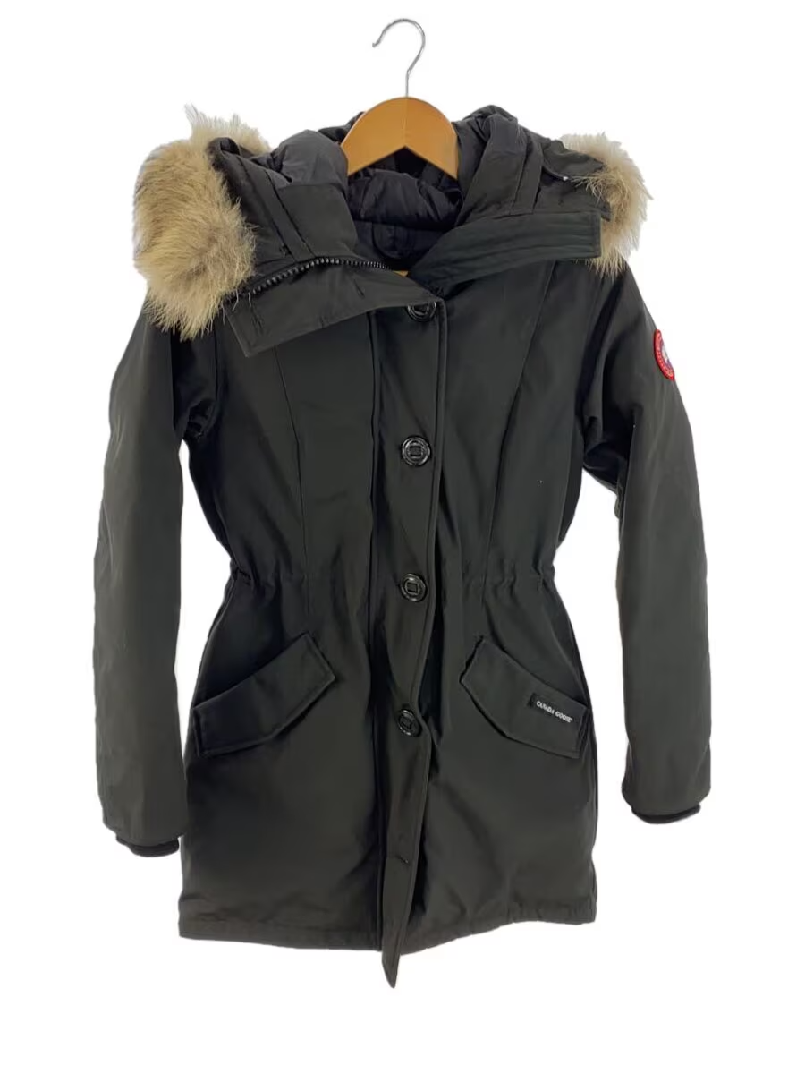 CANADA GOOSE LONG DOWN JACKET ROSSCLAIR PARKA SIZE S BLACK