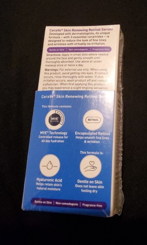 CeraVe Skin Renewing Retinol Face Cream Serum & Hydrating Facial Cleanser 1 oz - Picture 3 of 6