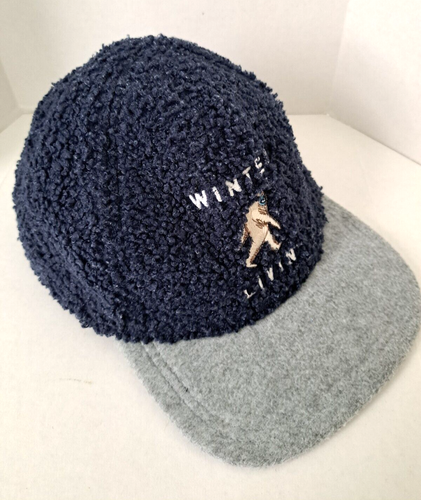 Winter Livin Yeti Bigfoot Sasquatch Fleece Youth Kids Hat Cap Blue Gray - Picture 3 of 6