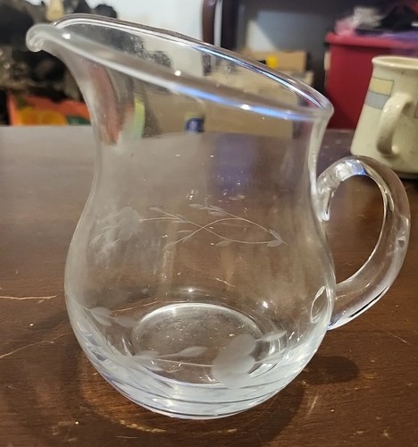 Princess House Heritage Pattern Etched Clear Glass Pitcher - Picture 3 of 7
