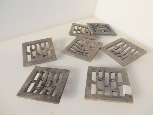 Vintage Square Cast Iron Drain Cover Grate Grille Vent Antique 4" Inch - £12each - Picture 3 of 13