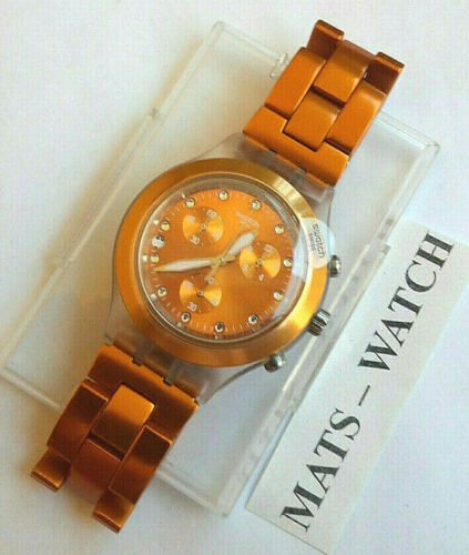 Swatch+Diaphane Chrono+SVCK4051AG Full Blooded Naranja + New / New - Picture 2 of 2