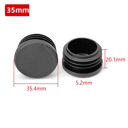 Round Plastic Black Blanking End Cap Caps Tube Inserts Plug - Picture 23 of 39