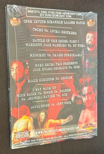 PRO WRESTLING REVOLVER -- Pancakes Piledrivers 2017 DVD -- Pentagon -- SEALED - Imagen 2 de 2