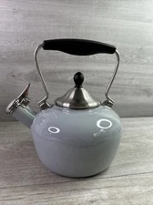 Chantal Tea Kettle Gray Classic Loop Whistling  w/ Lid Enamel on Steel