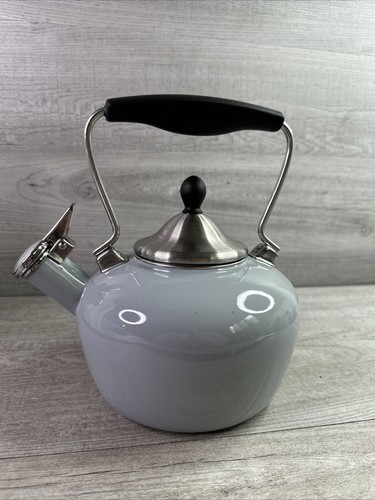 Chantal Tea Kettle Gray Classic Loop Whistling w/ Lid Enamel on Steel