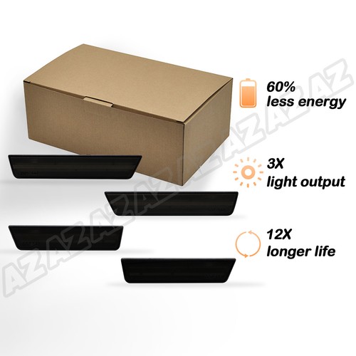 4x For 2008-2014 Dodge Challenger SMOKE Front & Rear Side Marker Lamp LED Strip - Picture 11 of 11