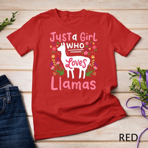 Camiseta Unisex Llama Just a Girl Who Loves Llamas Llama Lover Gift - Imagen 10 de 15