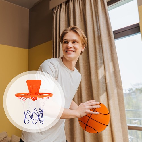 Wall Mount Basketball Hoop Indoor Basketball Hoop with Basketball Net Hangings - Picture 7 of 11