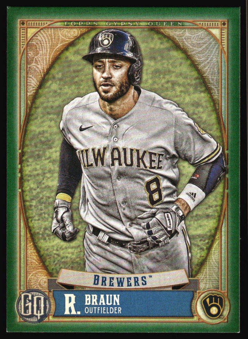 2021 Topps Gypsy Queen Ryan Braun Green #204 Milwaukee Brewers