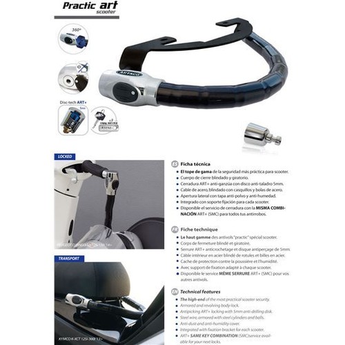 Anti-theft Handlebar ARTAGO Practic Art Aprilia SRmax-125-300- (2011) -779ART - Picture 3 of 3