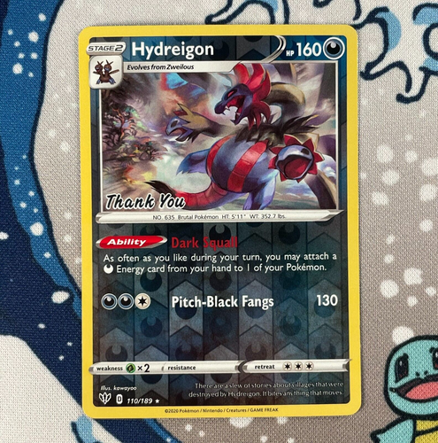 Hydreigon 110/189 Thank You Promo Stamped Reverse Holo Rare Pokemon Card NM