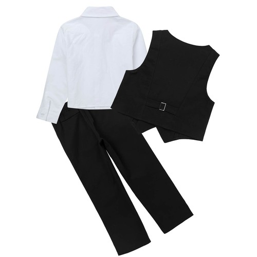 Kids Boys Formal Dress Suits Family Gathering Gentleman Suit Concert 5 Piece - Picture 27 of 87