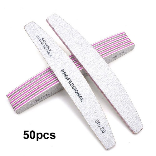 Limas de uñas acrílicas gris manicura 20/25/30/50/75 piezas 80 100 180 grano doble cara - Imagen 28 de 40