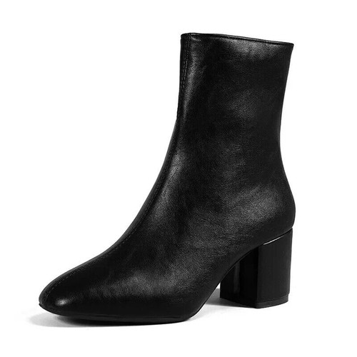 Women Ankle Boot Side Zipper Stretch Mid Heel Short Boots Fashion Pointed Shoe - Picture 7 of 18