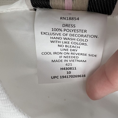 Rare Editions White Dress Special Occasions Gold Accents Full Skirt Size 10 New - Picture 7 of 7