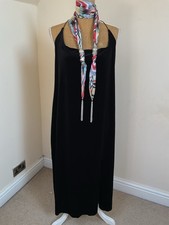 River Island Size 24 Strappy Velvet Dress, Black Straight