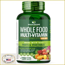 Wholesome Wellness Whole Food Multivitamin Men - Natural Multi, Vegan, 120 Tabs