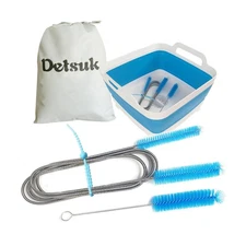 CPAP Hose Cleaning Brush Kit with Collapsible Basin – Dual-Ended 7f... Fas