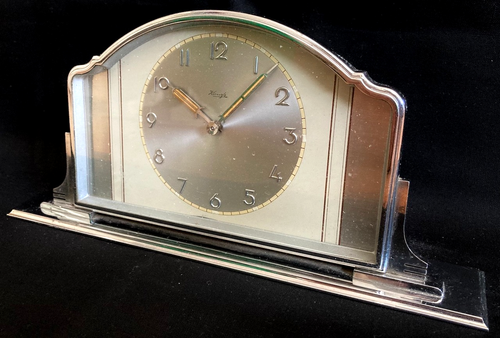 Original Vintage KIENZLE - DESK CLOCK - CHROME - ART DECO - DESIGN - 1930s - Picture 2 of 19