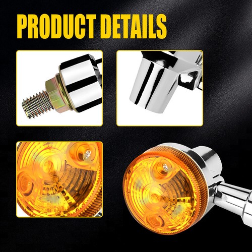 4pcs Amber Led Indicators Turn Signal Light Universal Motorcycle Blinker Lights - Picture 7 of 22