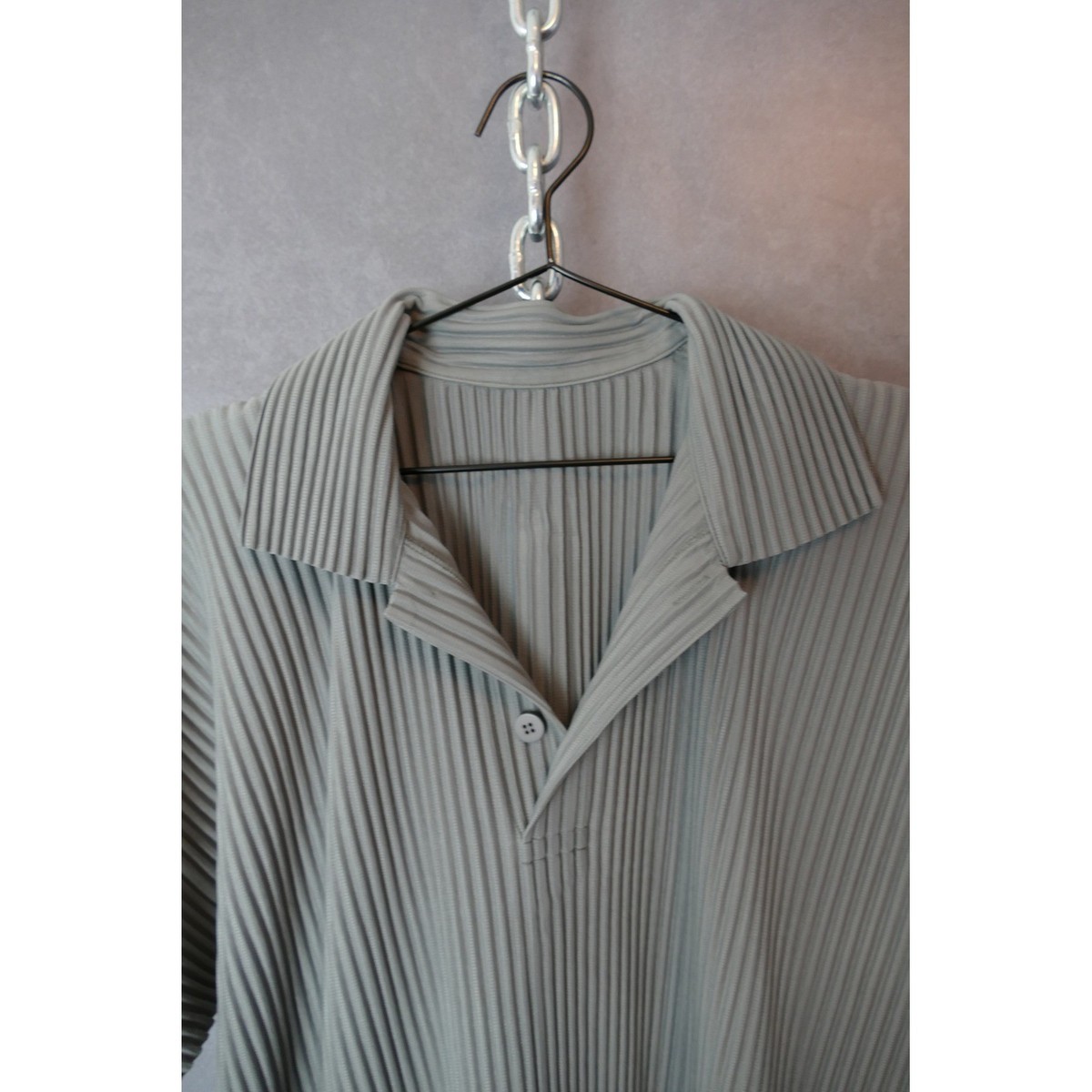Homme Plisse Issey Miyake Pleated Button Polo Shirt Menswear Size