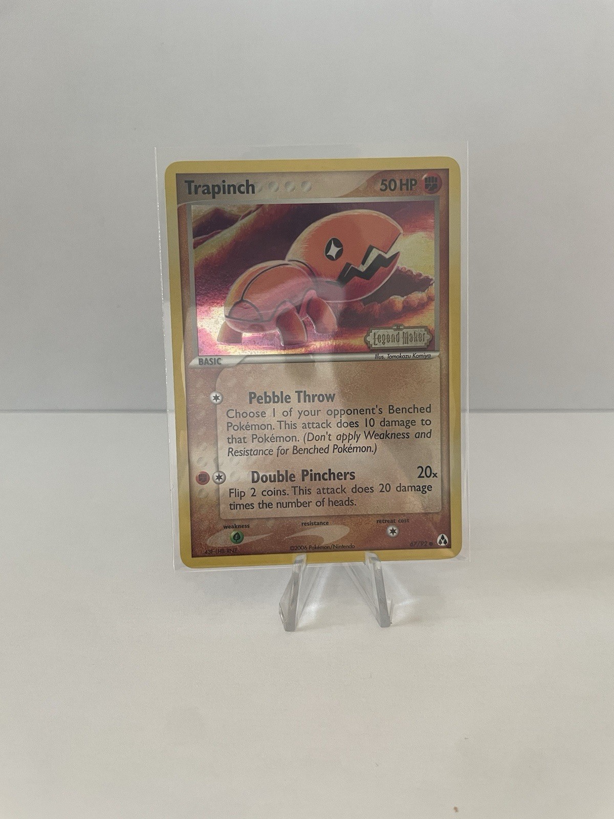 Pokemon Ex Legend Maker Trapinch Reverse Holo 67/92 - Near Mint Condition Card