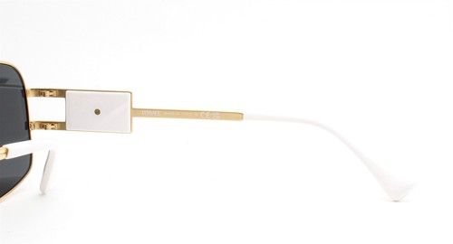 Versace Pilot Sunglasses VE 2251 1471/87 Polished White Pale Gold with Case - Picture 7 of 9