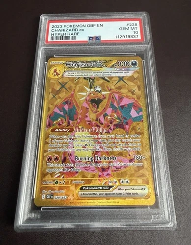 Pokémon TCG Charizard EX 228/197 Obsidian Flames Hyper Rare Gem Mint PSA 10