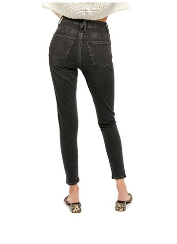 Free People Women's Montana High-Rise Skinny Jeans Black Size 25 - Picture 2 of 12