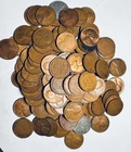 1 pound bag of Lincoln wheat pennies, 1909 through 1958. ￼ low dates,good coins