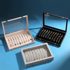 Velvet 20 Hooks Jewelry Showcase for Necklaces Chain Bracelet Organizer Display