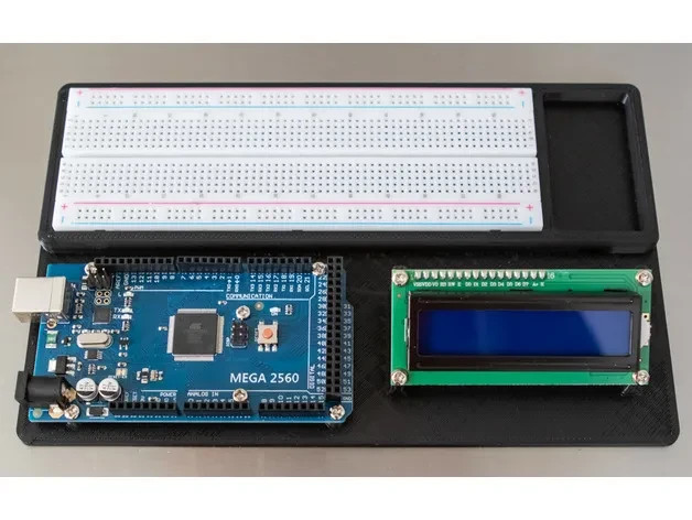 Arduino UNO & Mega 2560 Project Stand with Breadboard and LCD Mount Holder