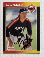 John Fishel 1989 Donruss ON-CARD AUTO Buyback HA Retrograph Astros Autograph RC