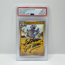Ted Lewis Signed Autograph - Rhydon 075/142 Stellar Crown Pokemon Card - PSA 10