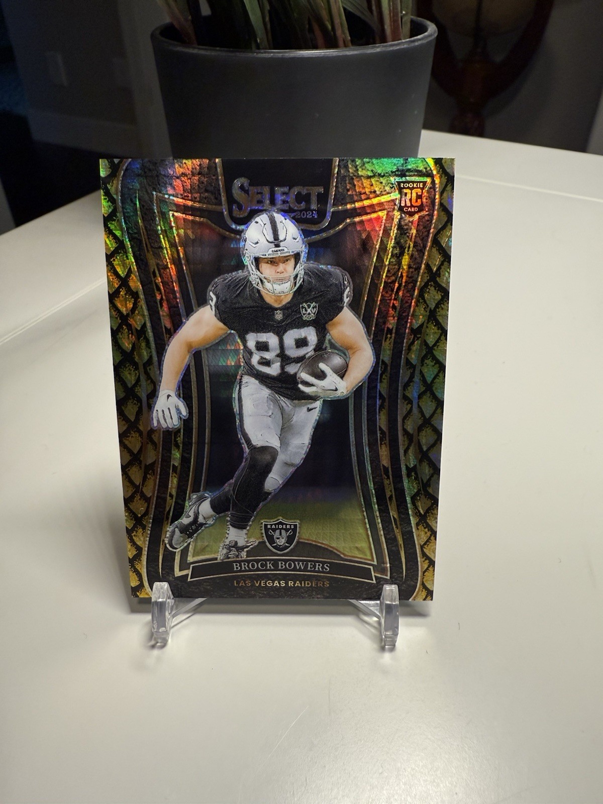 Brock Bowers 2024 Panini Select Suite Level GOLD DRAGON SCALE 2/10 #383 Rookie