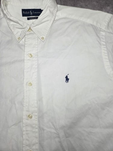 Ralph Lauren Mens XL Classic Fit Oxford Short Sleeve Button Down Shirt White - Picture 1 of 5