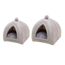 Cute Cat House Washable Bed Plush Pillow for Dogs Cats