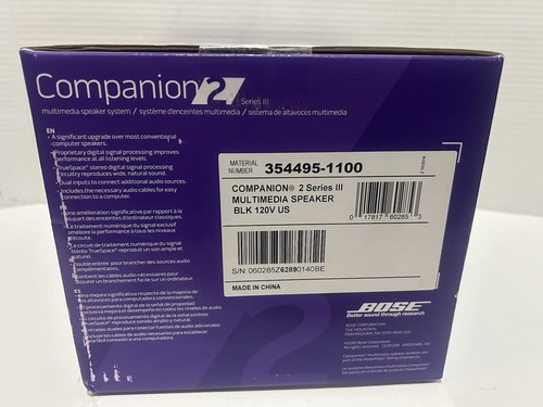 NOWY Bose Companion 2 Series III Multimedia PC Laptop Czarne głośniki zapieczętowane - Zdjęcie 3 z 5