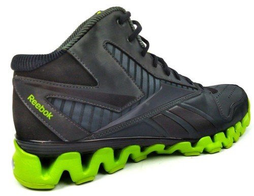 Zapatos de baloncesto Reebok para hombre Zig Tech grava negros cargados verdes nuevos en caja - Imagen 4 de 5