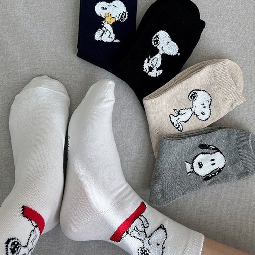 Peanuts Snoopy Basic Knöchelsocken Mode Damensocken Turnschuhe Socke (1 Paar/5 Paar - Bild 2 von 10